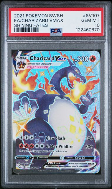 Charizard Vmax Pokémon Shining Fates Ultra Rare #SV107/SV122 PSA 10