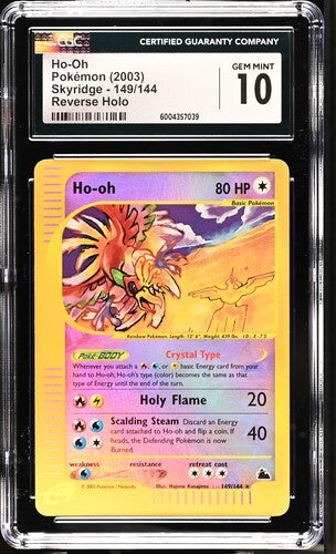 Ho-Oh Pokémon 2003 Skyridge Reverse Holo #149/144 CGC 10