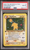 Ampharos 1st Edition 2001 Pokemon Neo Revelation rare holo #1/64 PSA 8