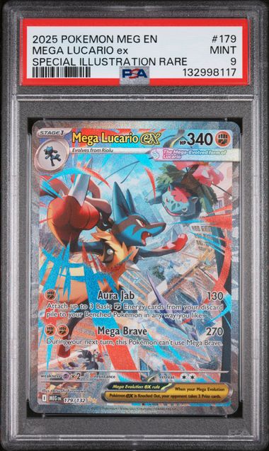 Mega Lucario ex Pokémon Mega Evolution Special Illustration Rare #179/132 PSA 9