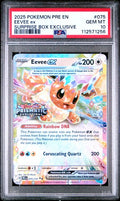 Eevee ex 2025 Pokemon Prismatic Evolution Surprise Box Exclusive #075/131 PSA 10