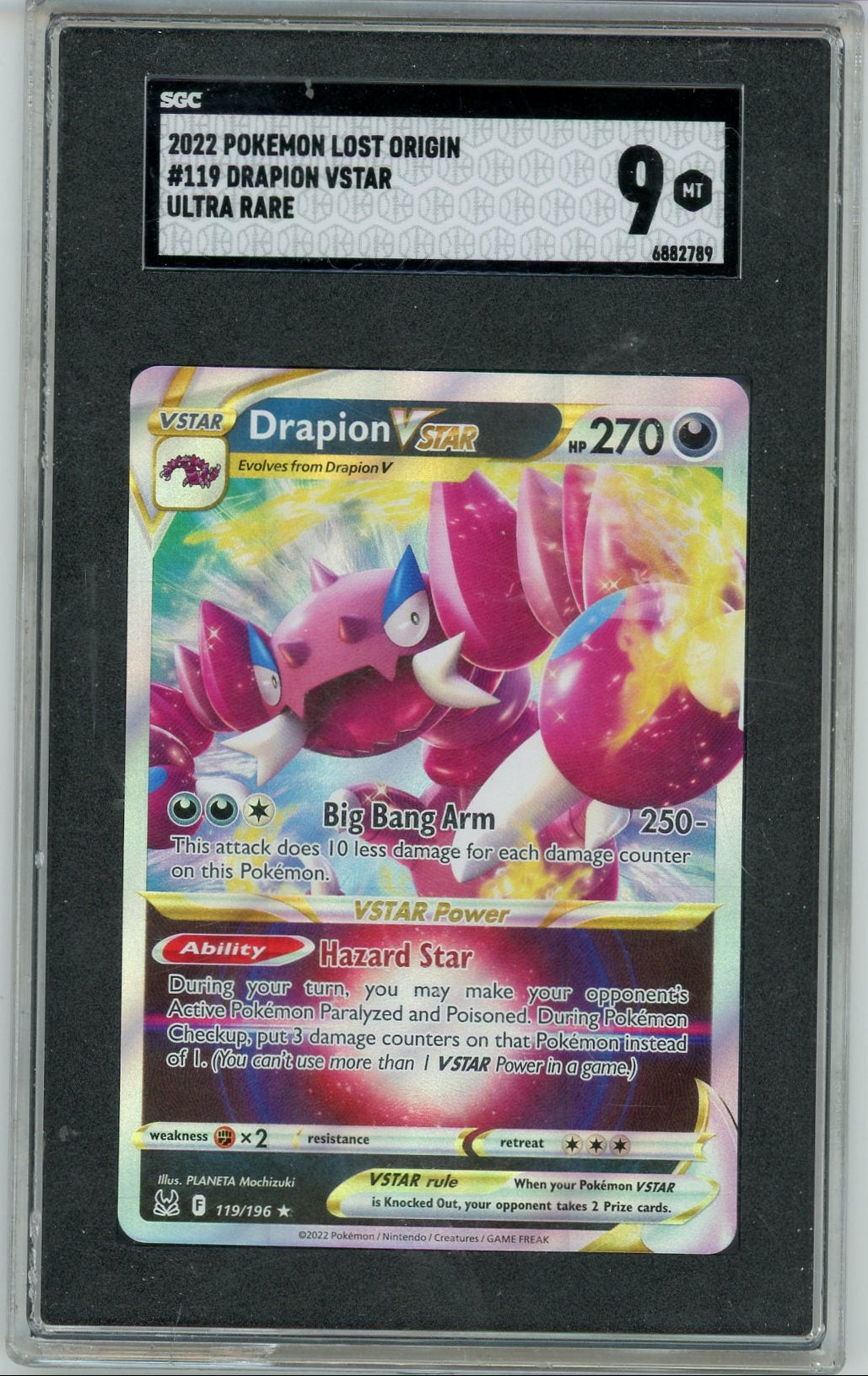 Drapion VSTAR 2022 Pokemon Lost Origin Ultra rare #119/196 SGC 9
