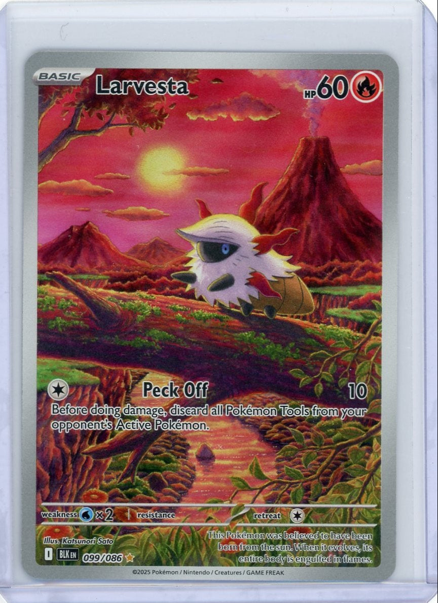 Larvesta Pokémon Black Bolt Illustration Rare #099/086