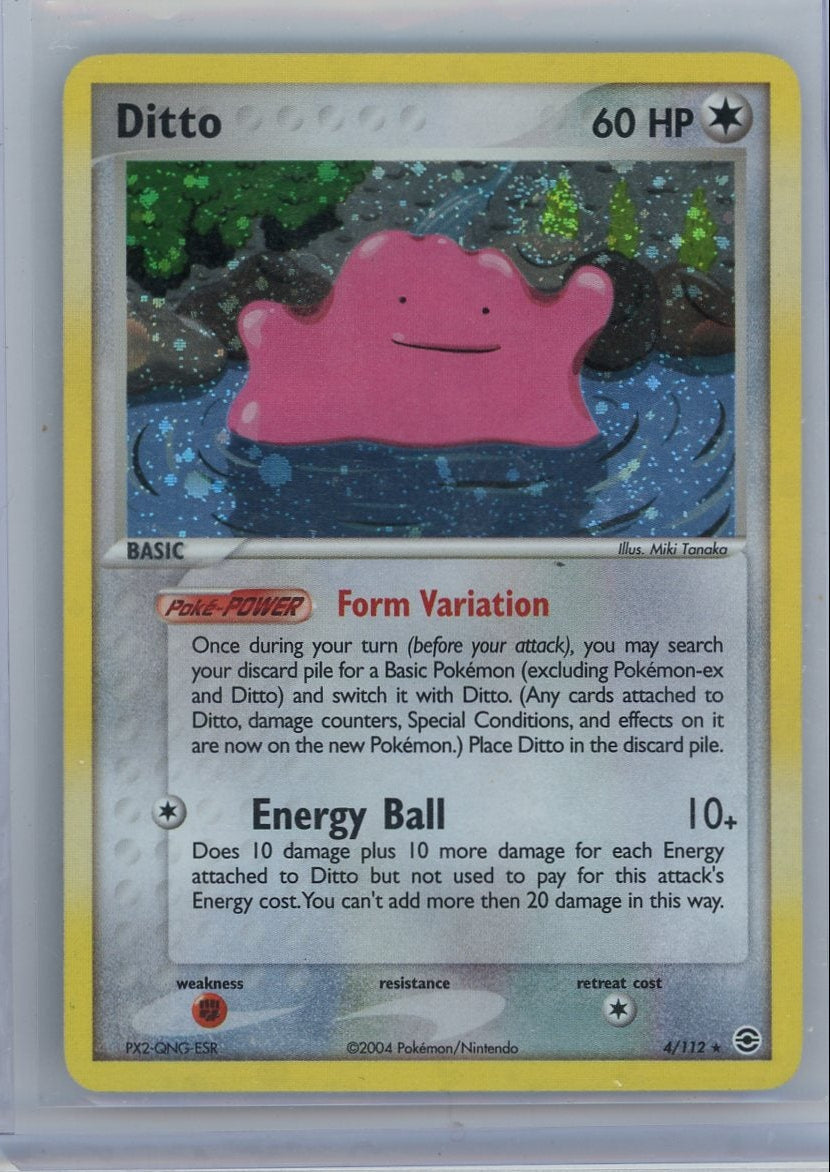 Ditto 2004 Pokemon FireRed & LeafGreen holo (swirl) #4/112 MP