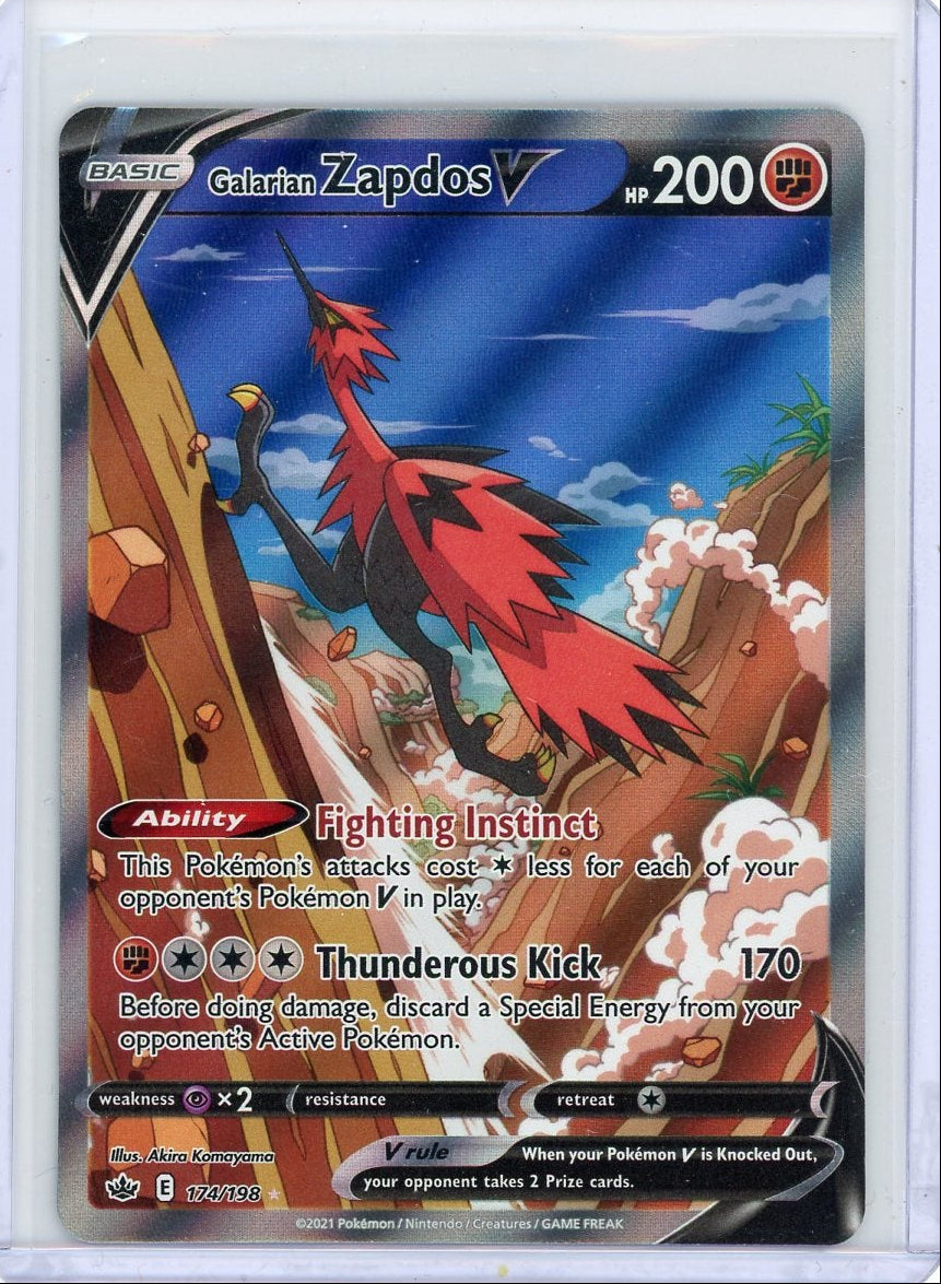 Galarian Zapdos V Pokémon Chilling Reign Alt. Art #174/198