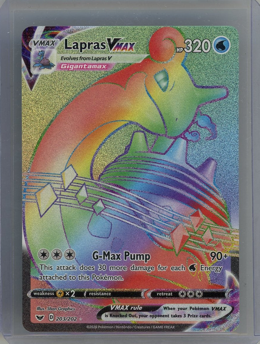 Lapras Vmax Pokémon Sword & Shield Base Set Secret Rare #203/202