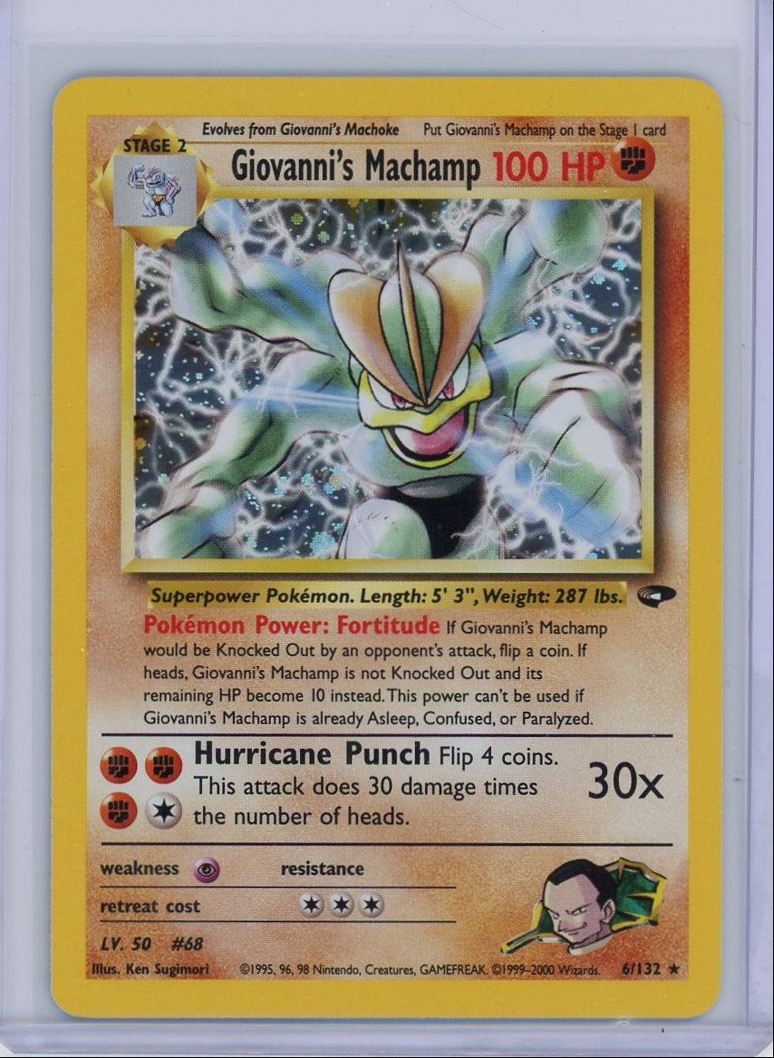 Giovanni's Machamp Pokémon Gym Challenge Unlimited Holo #6/132