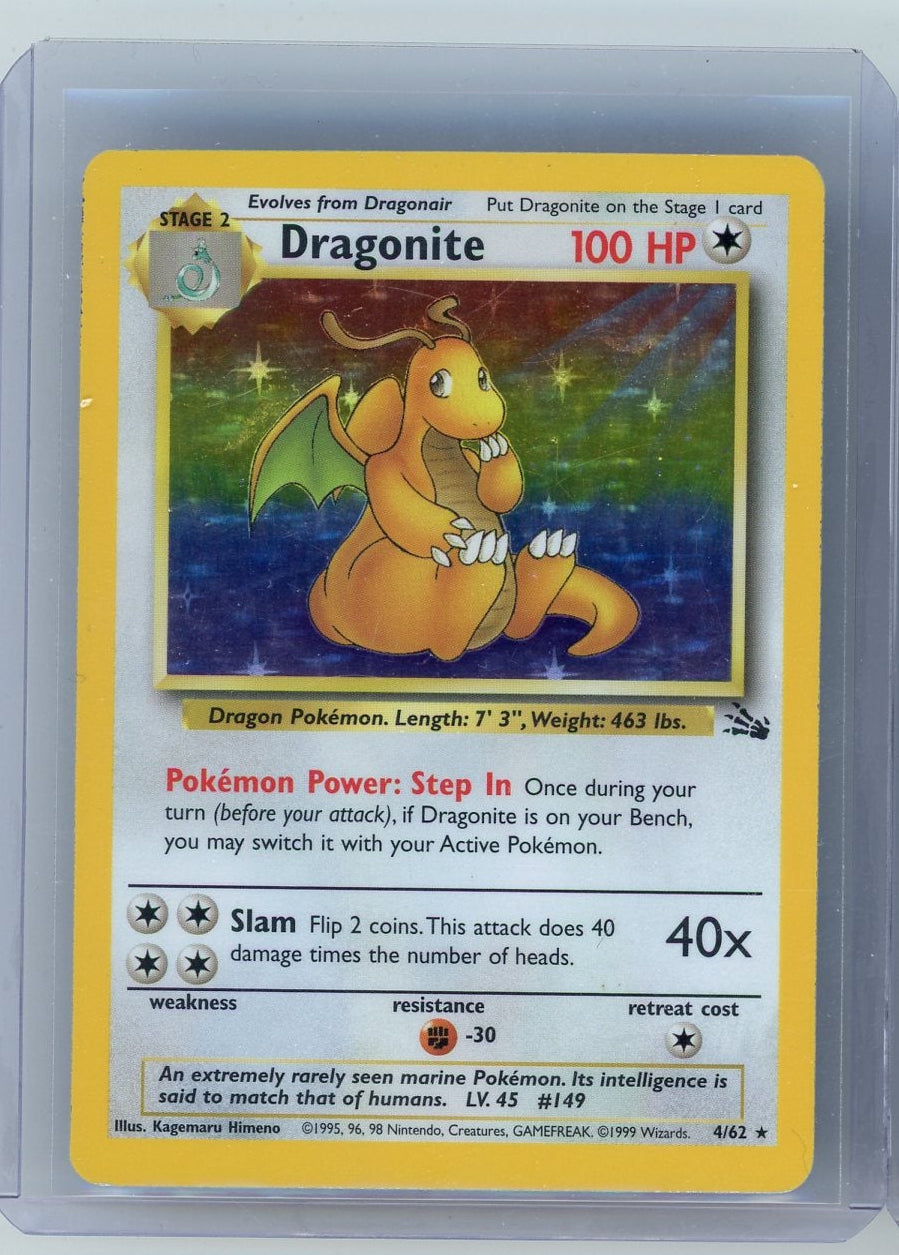 Dragonite 1999 Pokemon Fossil Holo #4/62 HP