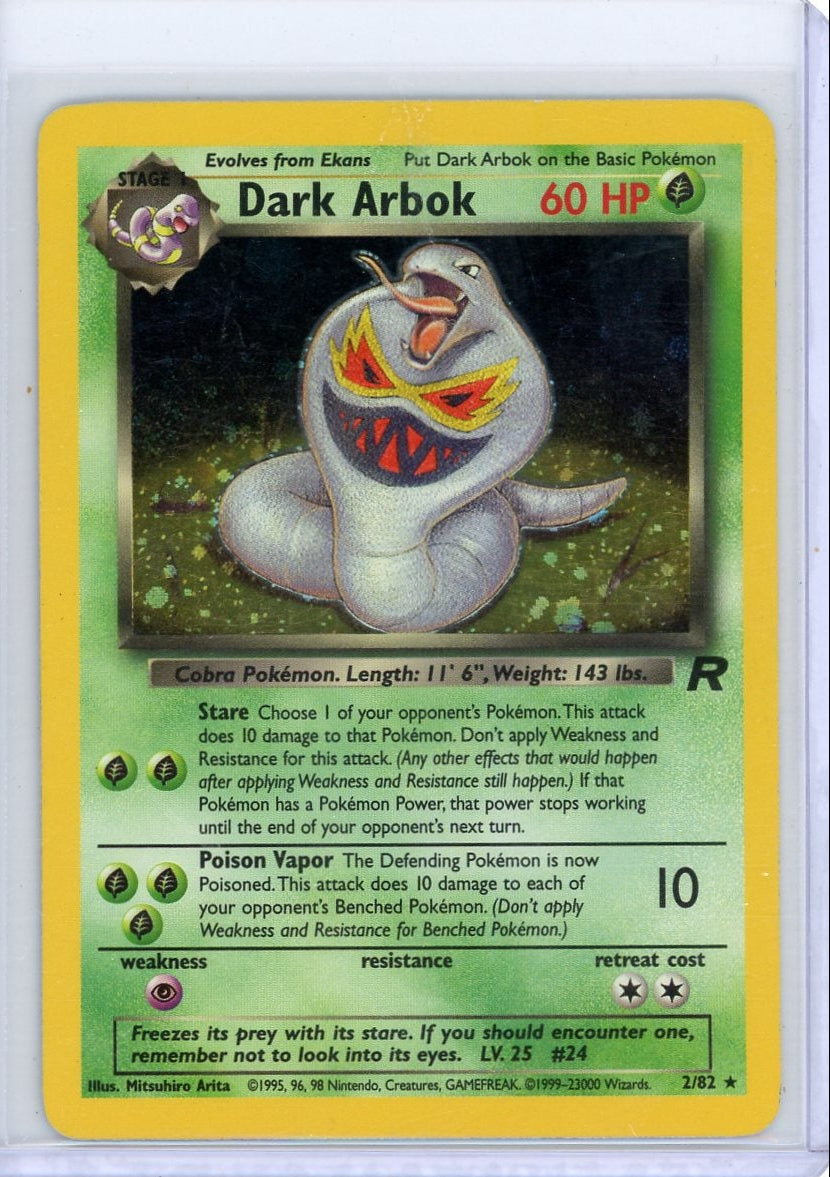 Dark Arbok 2000 Pokemon Team Rocket holo #2/82 MP/LP