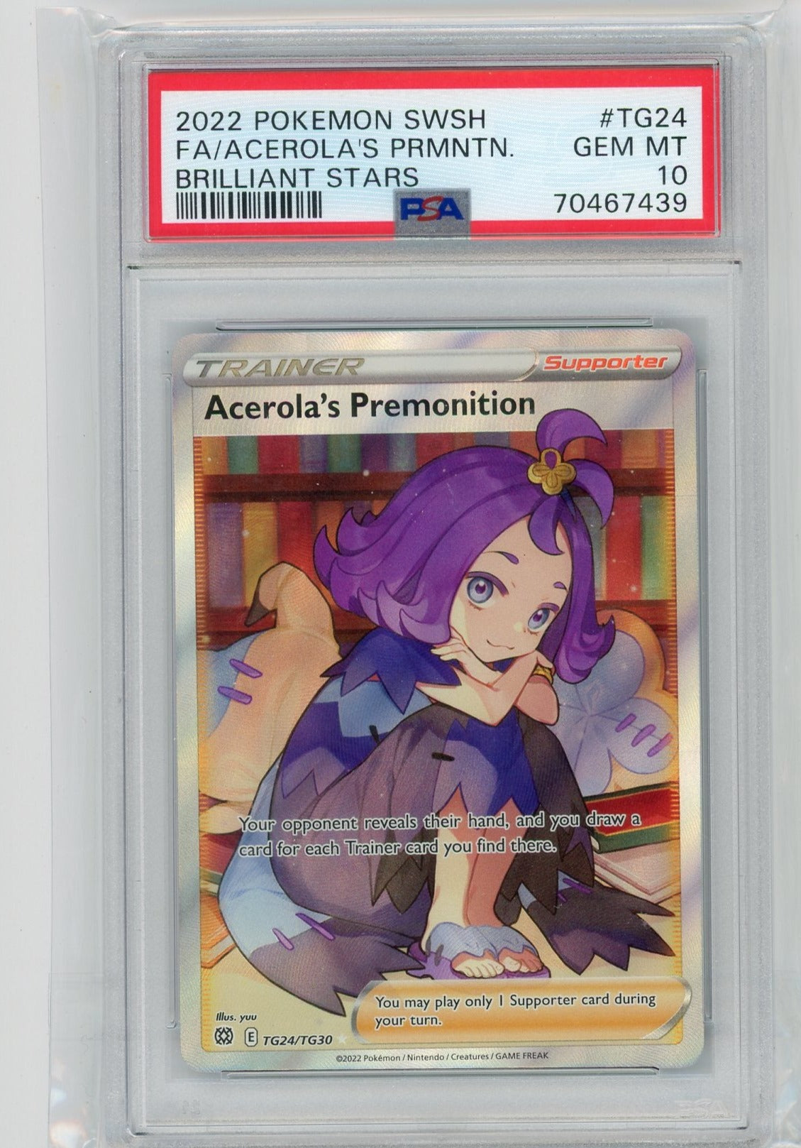 Acerola's Premonition Full Art 2022 Pokemon Brilliant Stars PSA 10