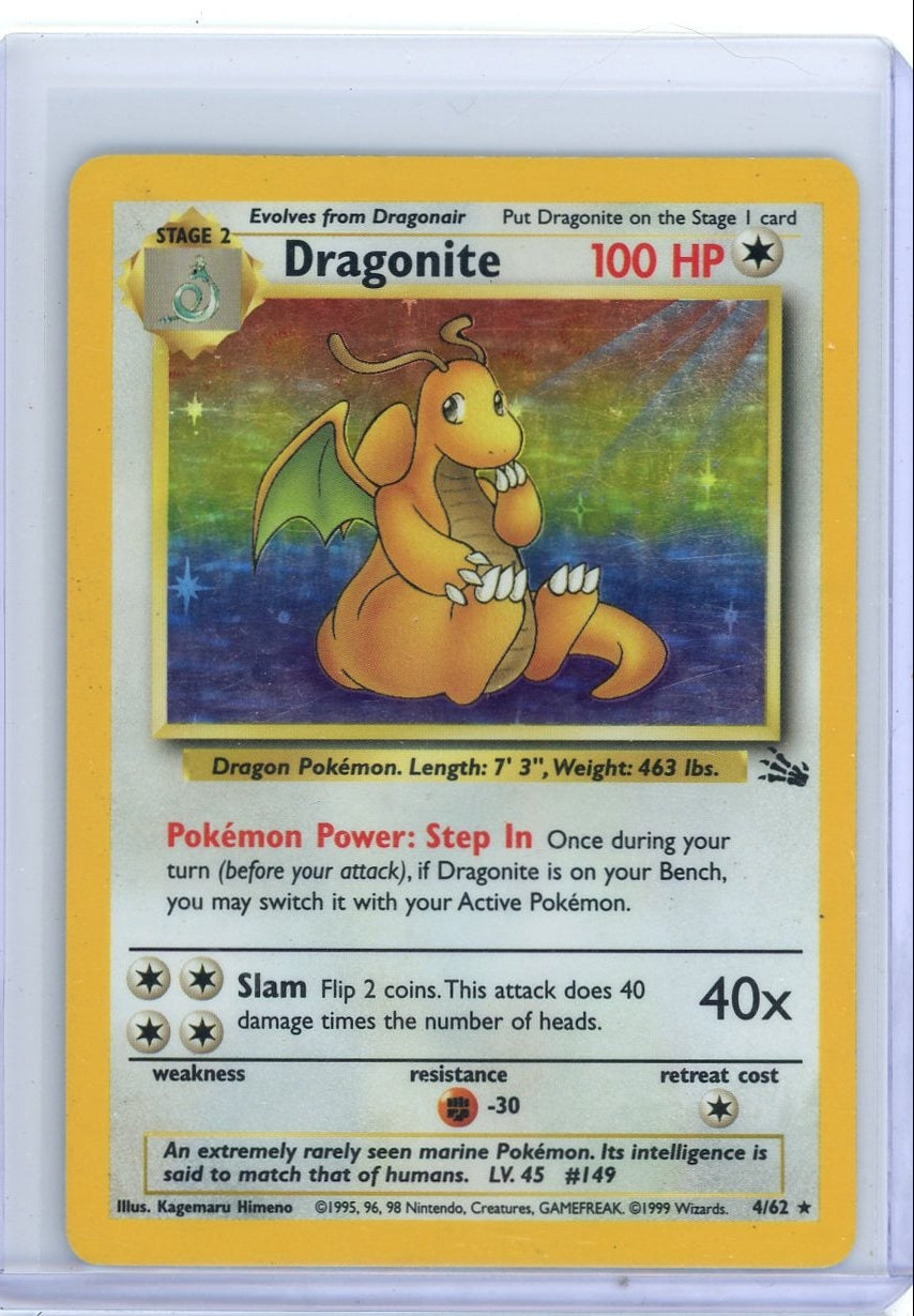 Dragonite 1999 Pokemon Fossil holo #4/62 MP