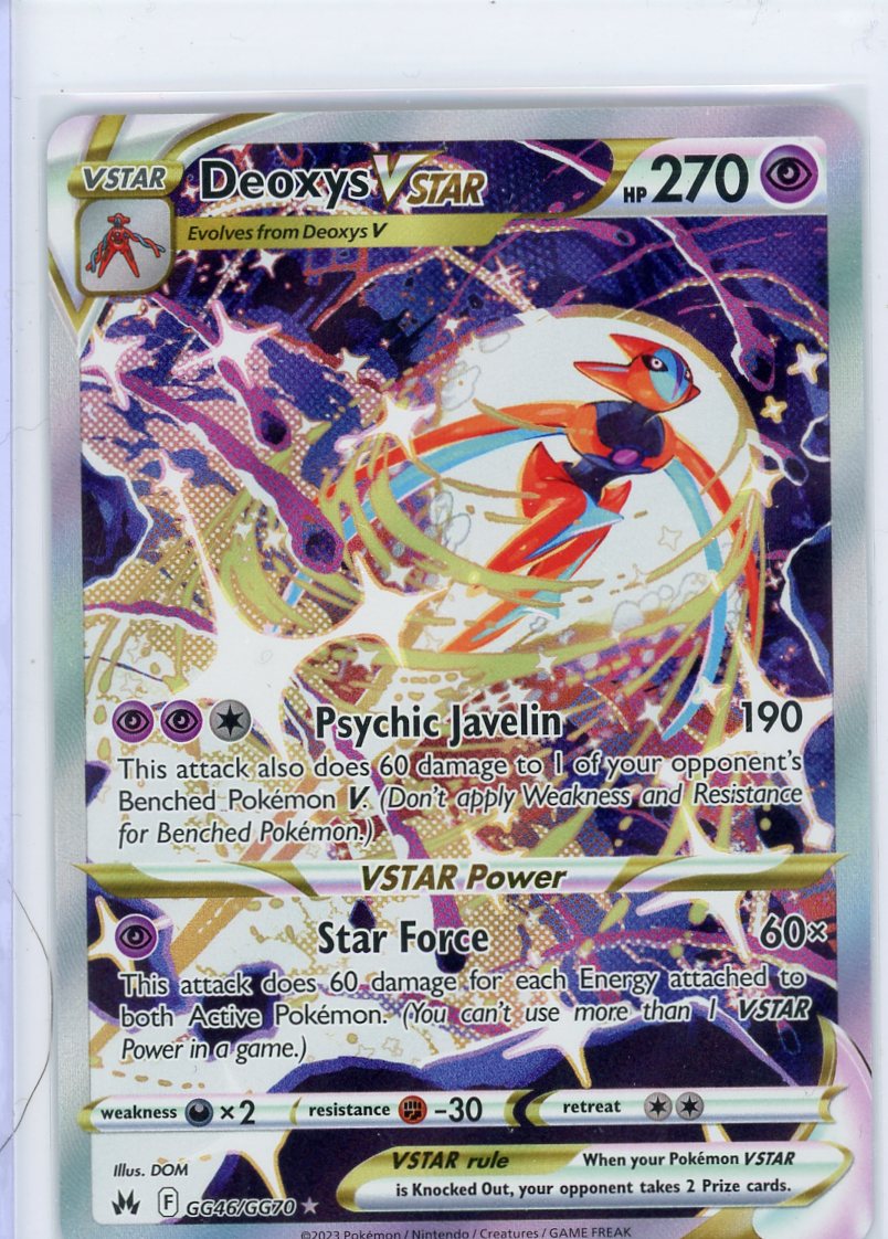 Deoxys Vstar Pokémon Crown Zenith Ultra Rare #GG46/GG70