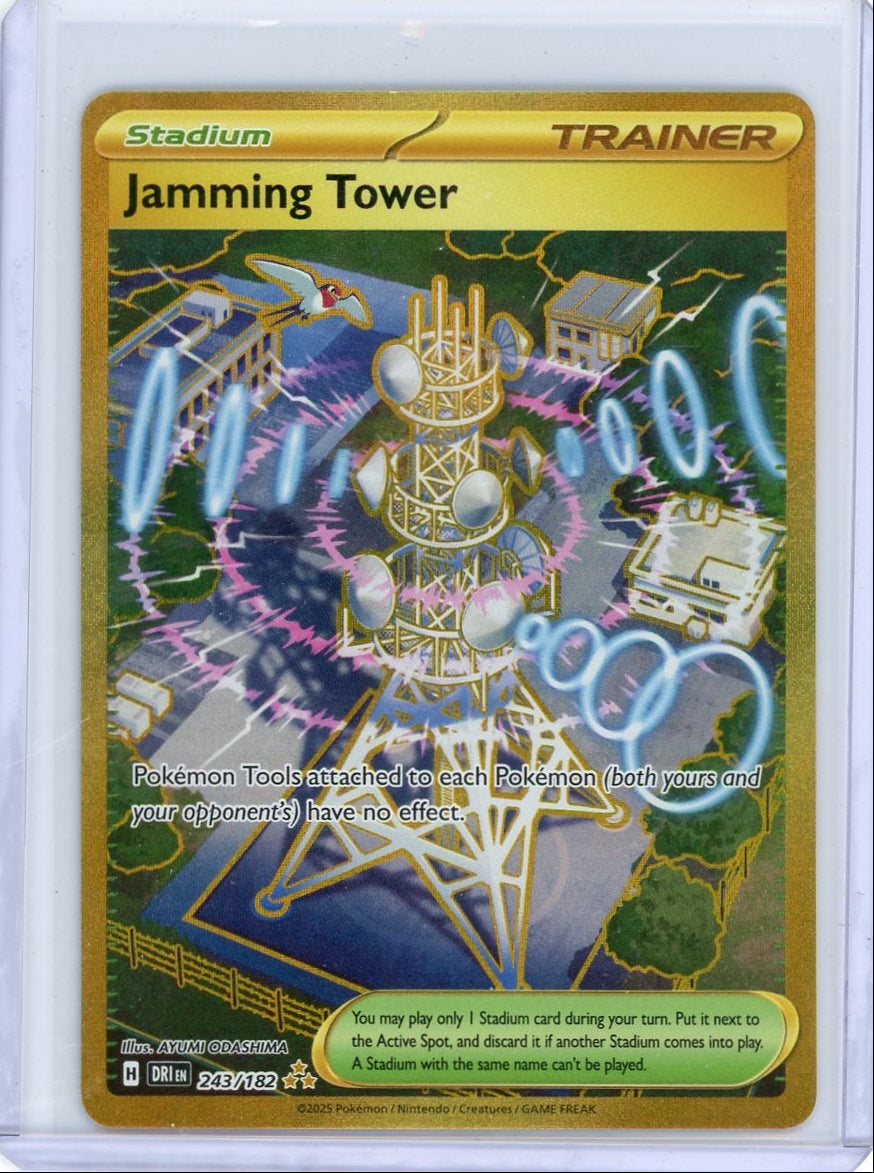 Jamming Tower 2025 Pokemon Destined Rivals gold ultra rare #243/182