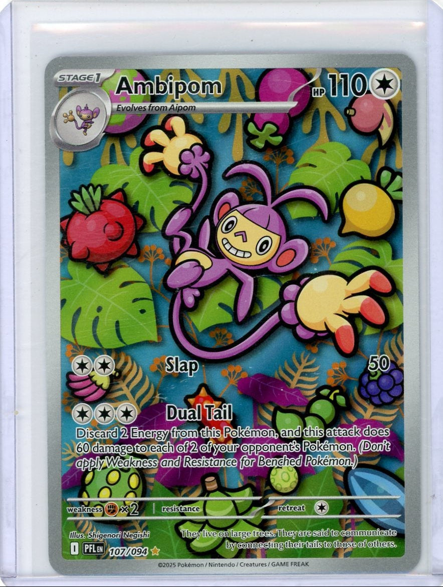 Ambipom 2025 Pokemon Phantasmal Flames Illustration rare #107/094