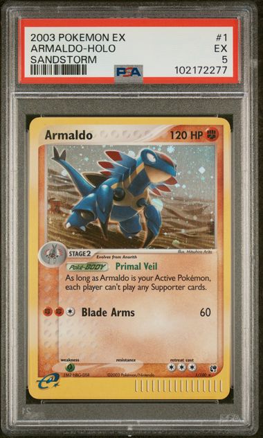 Armaldo Pokémon EX Sandstorm Holo #1/100 PSA 5