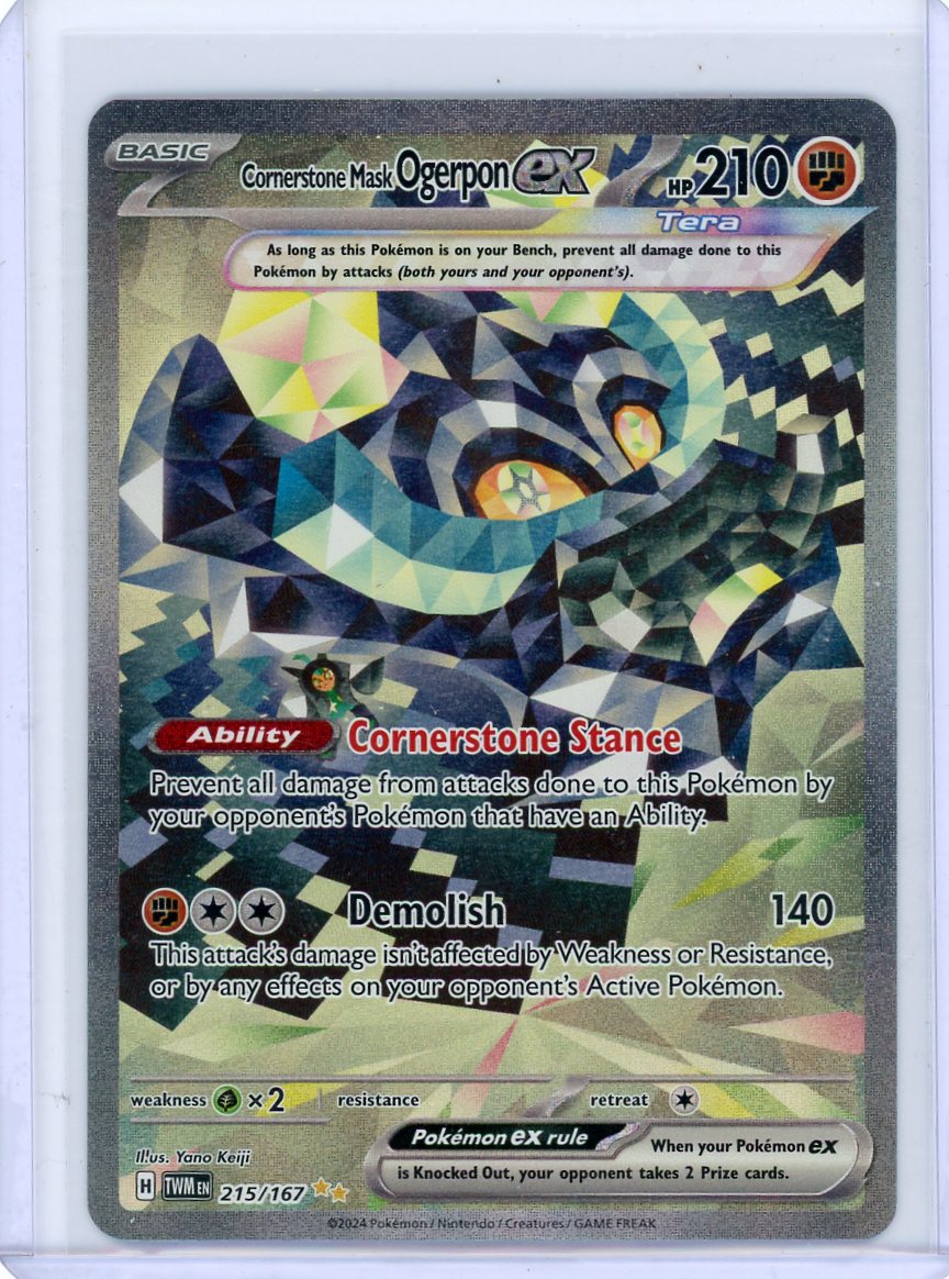 Cornerstone Mask Ogerpon Ex Pokémon Twilight Masquerade Special Illustration Rare #215/167