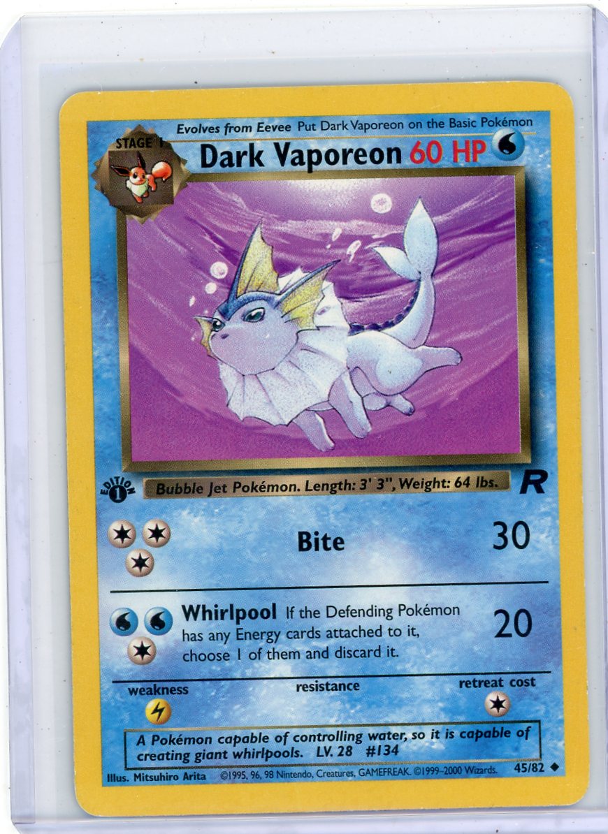 Dark Vaporeon Pokémon 1st Edition Team Rocket Non-Holo #45/82