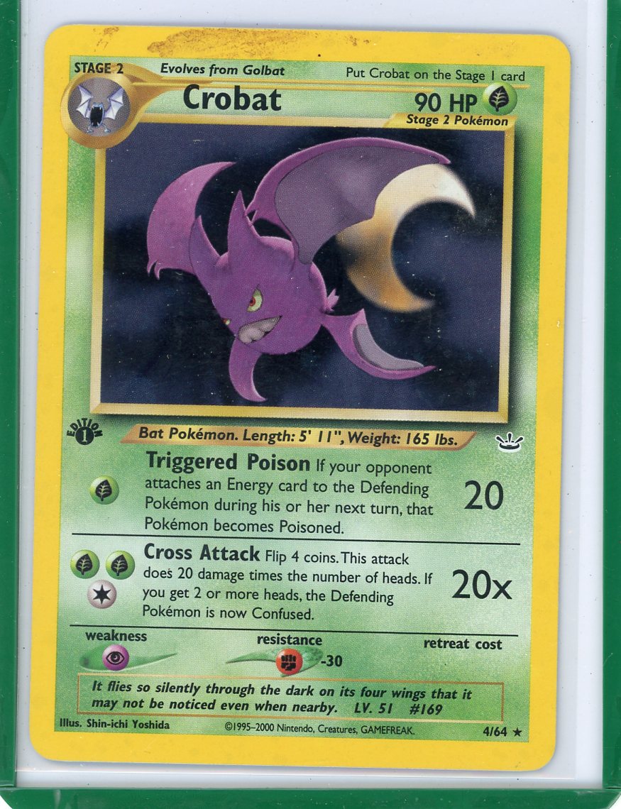 Crobat 2000 Pokemon Revelation 1st Edition rare holo 4/64 HP/ST