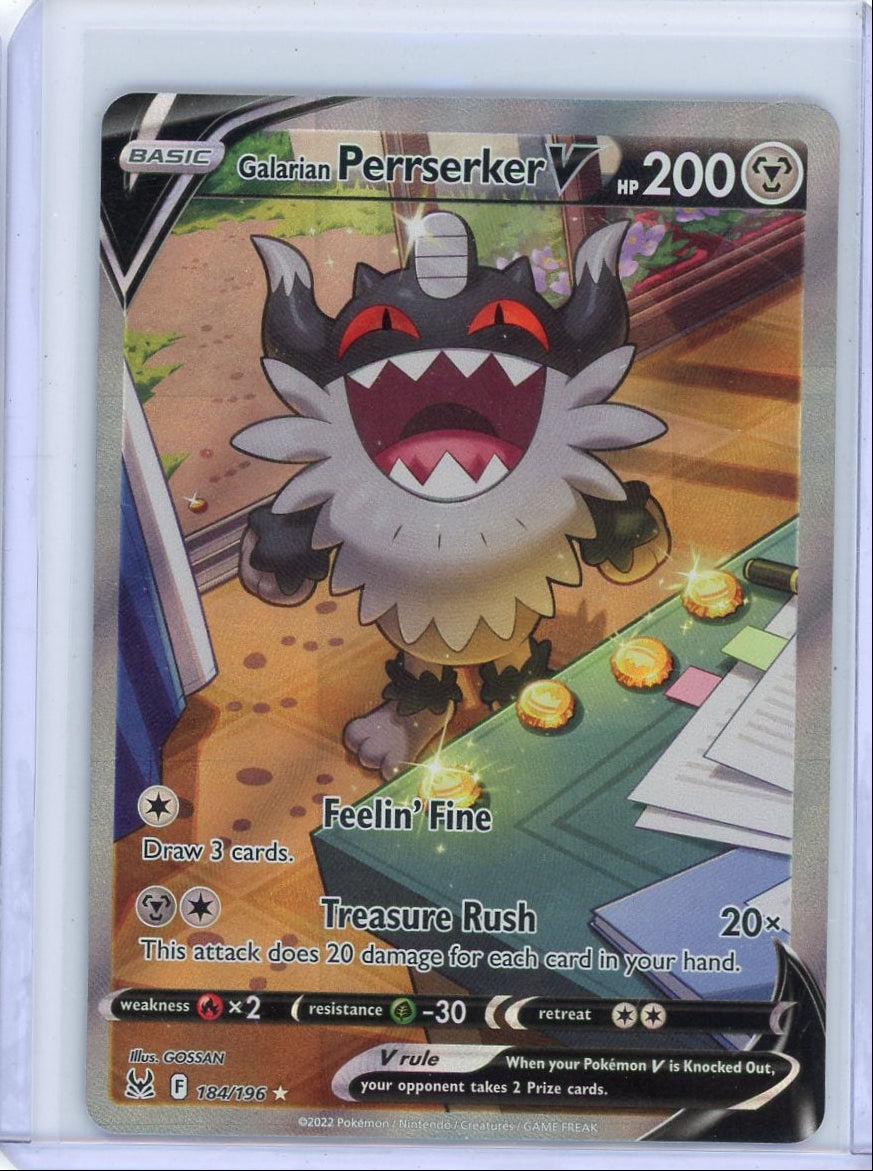 Galarian Perrserker V Pokémon Lost Origin Alternate Full-Art #184/196