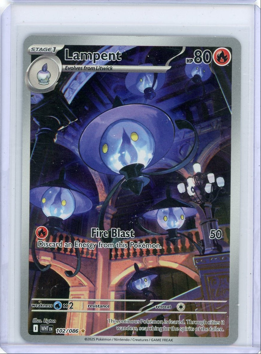 Lampent 2025 Pokemon White Flare Illustration rare #102/086