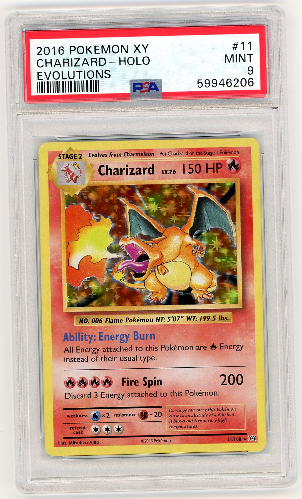 Charizard Pokémon XY Evolutions Holofoil #11/108 PSA 9