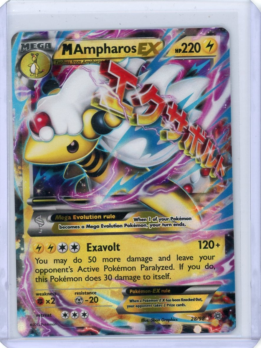 Mega Ampharos EX Pokémon XY Ancient Origins Ultra-Rare #28/98