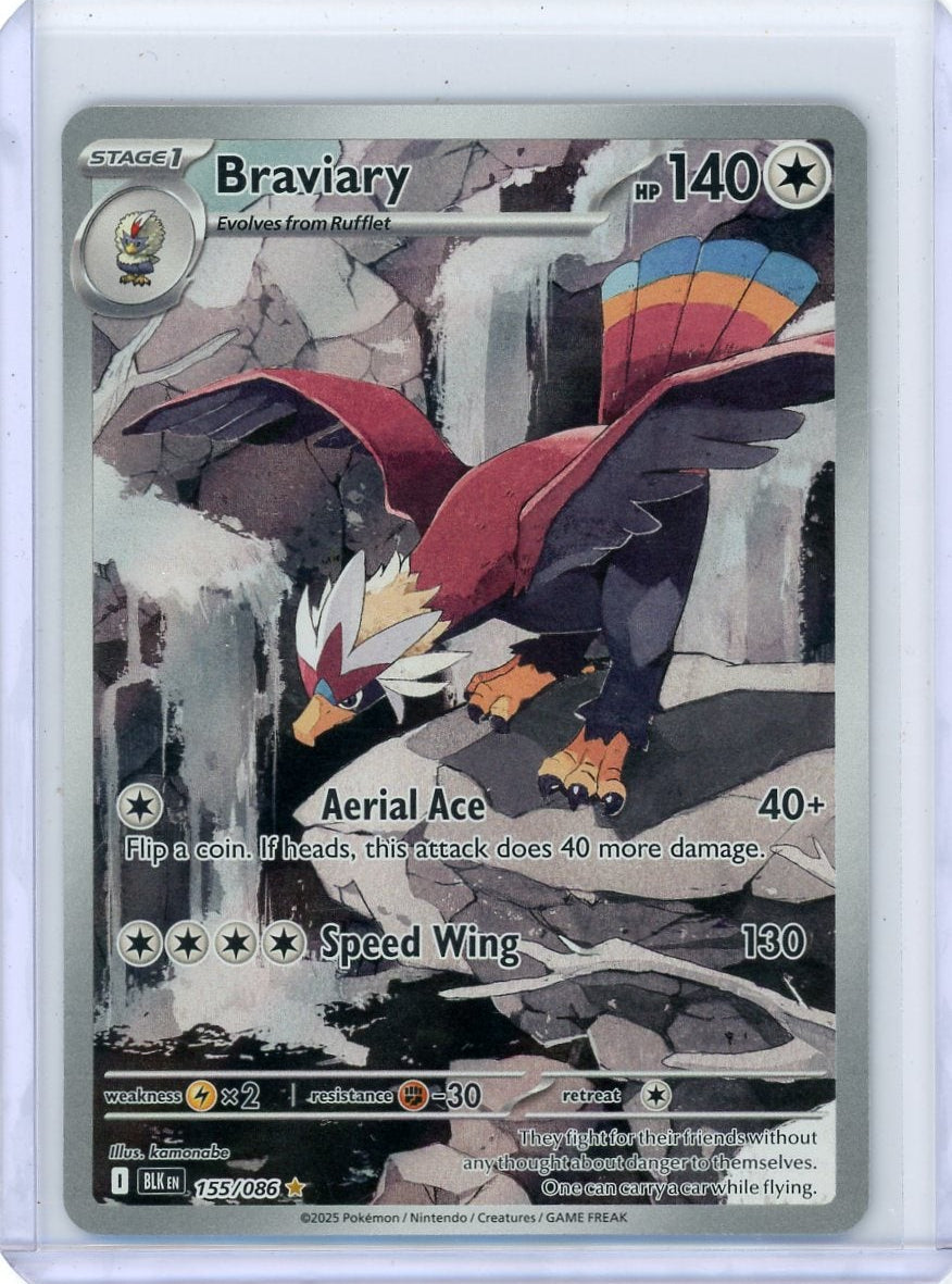 Braviary Pokémon Black Bolt Illustration Rare #155/086