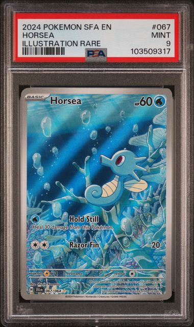 Horsea #67 Pokemon Shrouded Fable Illustration Rare PSA 9
